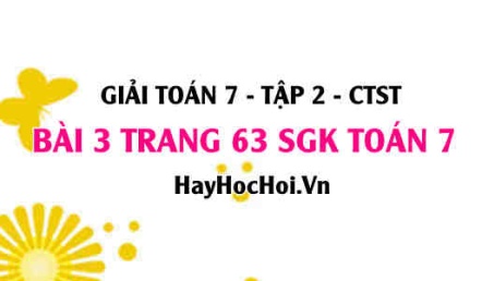 Giải bài 3 trang 63 Toán 7 tập 2 SGK Chân trời sáng tạo